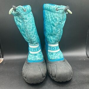 Sorel Teal and Black lined Winter Boots size 5